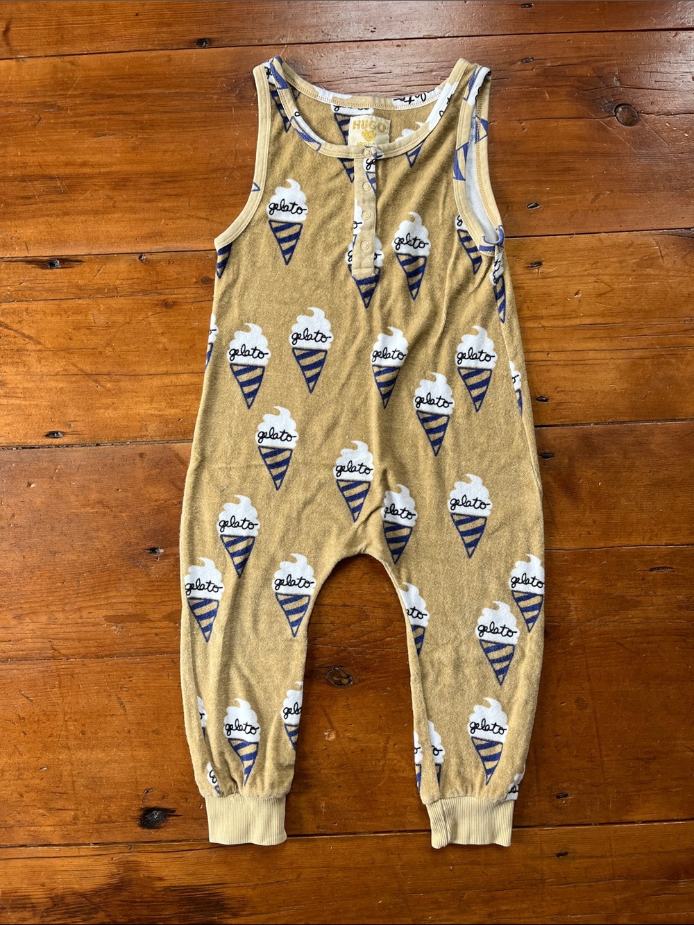 HUGO Mustard Gelato Print Sleeveless One-Piece